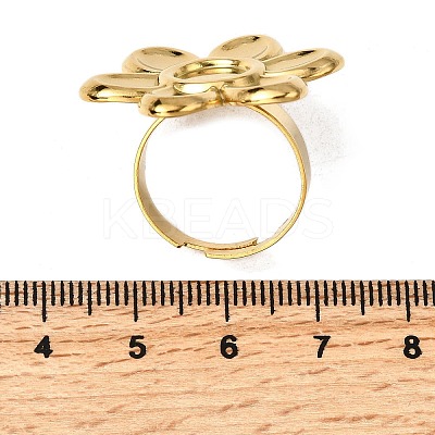 Adjustable 304 Stainless Steel Open Cuff Ring Components STAS-P403-01H-G-1