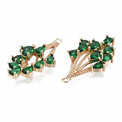 Brass Micro Pave Cubic Zirconia Pendants KK-R111-006-A01-1