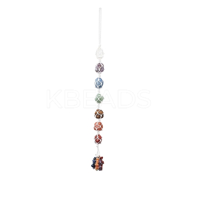 7 Chakra Gemstone Hanging Decorations HJEW-JM00805-04-1