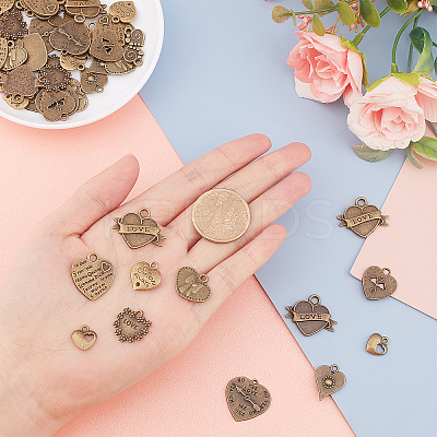 Alloy Pendants for Valentine's Day PALLOY-PH0001-06AB-1