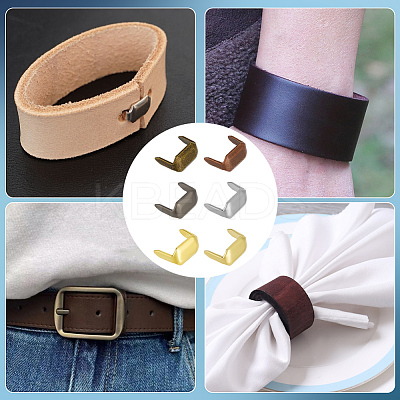 180Pcs 6 Colors Rectangle Brass Belt Loop Fastener KK-CY0001-11-1