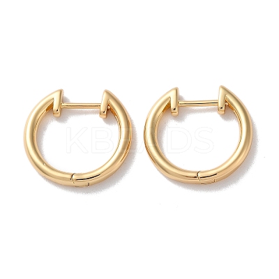 Lock Brass Huggie Hoop Earrings for Women EJEW-B056-14G-1