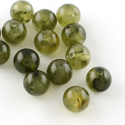 Acrylic Imitation Gemstone Beads OACR-R029-10mm-02-1