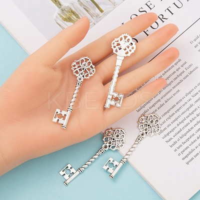 Key Tibetan Style Pendant Rhinestone Settings TIBEB-A101291-AS-LF-1