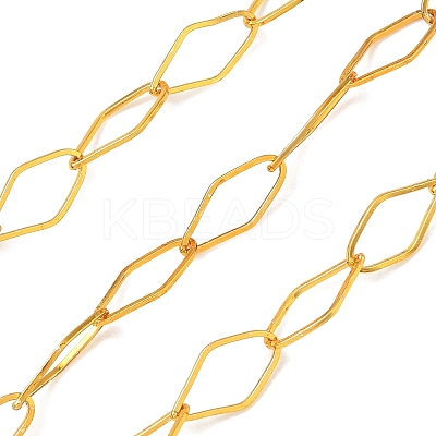 Rack Plating Brass Rhombus Link Chains CHC-N009-04G-1
