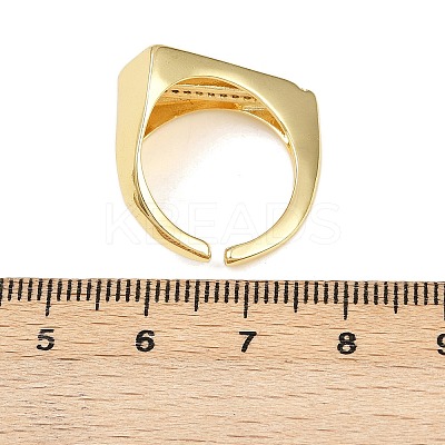 Brass Micro Pave Cubic Zirconia Adjustable Cuff Rings RJEW-C140-01G-1