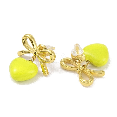 Bowknot 304 Stainless Steel Studs Earrings EJEW-Z047-04G-02-1