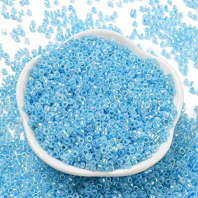 Electroplate Transparent Glass Seed Beads SEED-S042-16A-02-1