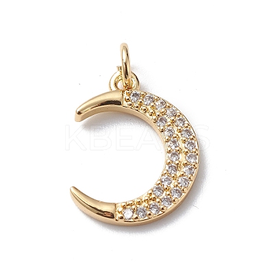 Rack Plating Brass Micro Pave Cubic Zirconia Pendants KK-E003-30G-1