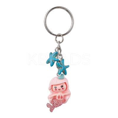 Mermaid Opaque Resin Pendant Keychain X1-KEYC-JKC00624-04-1