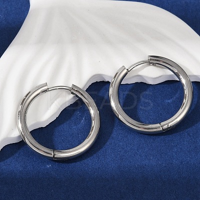 Tarnish Resistant 201 Stainless Steel Huggie Hoop Earrings Findings STAS-F149-33P-A-1
