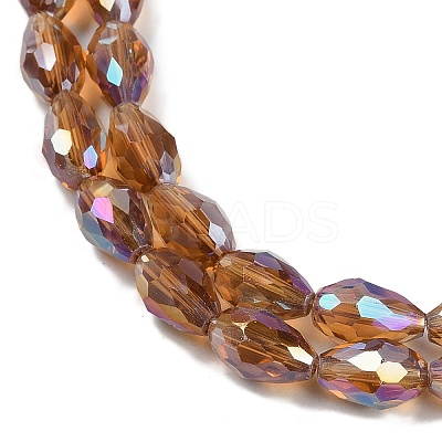 Transparent Electroplate Glass Beads Strands EGLA-N013-T6mm-B16-1