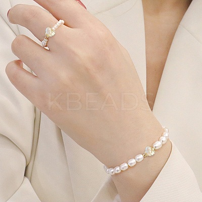 20Pcs Drawbench Style Natural Freshwater Shell Beads SHEL-CJ0001-32-1