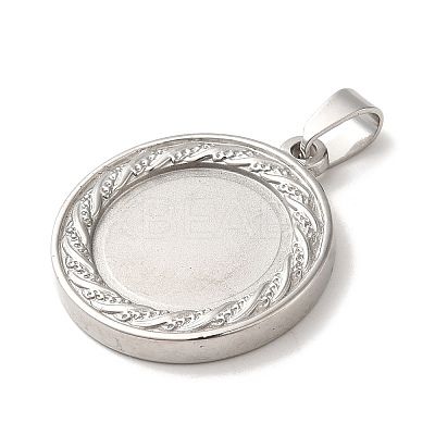 Non-Tarnish 304 Stainless Steel Pendants Cabochon Settings STAS-L272-002P-1
