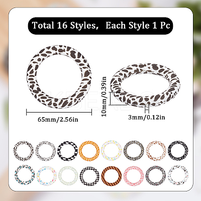 16Pcs 16 Colors Silicone Beads SIL-SC0001-78-1