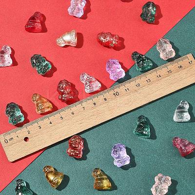 40Pcs Christmas Theme Transparent Glass Beads GLAA-FS0001-87B-1