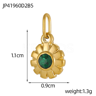 304 Stainless Steel Rhinestone Charms STAS-OY003-87G-1
