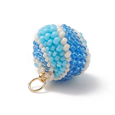 2Pcs 2 Color Handmade MIYUKI Japanese Seed Beads Pendants PALLOY-MZ00099-1