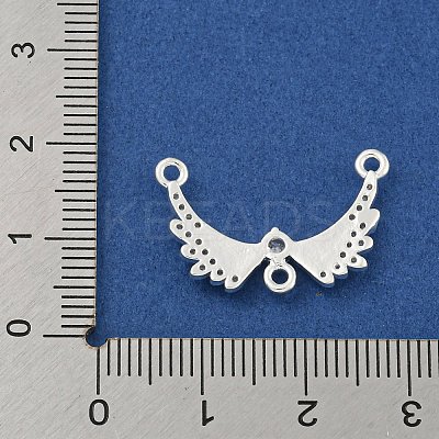 Rack Plating Brass Pave Clear Cubic Zirconia Wing Chandelier Component Links KK-F089-16S-1
