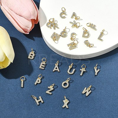 26Pcs 26 Styles Alloy Rhinestone Pendants FIND-FS0003-60-1