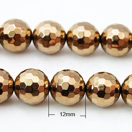 Non-magnetic Synthetic Hematite Beads Strands G-G092-12mm-1