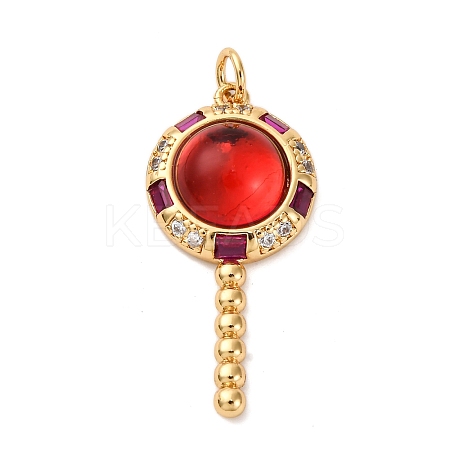 Brass Micro Pave Cubic Zirconia Pendants LS-KK-U076-04G-04-1