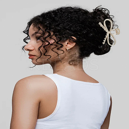 Chic Metal Hair Clip for Women - Elegant Shark Jaw Clamp for Updo Hairstyles and Head Accessories OHAR-LP0001-14G-1