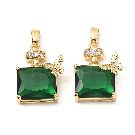 Brass Micro Pave Cubic Zirconia Pendants KK-G533-13G-01-1
