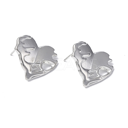 Non-Tarnish 304 Stainless Steel Heart Stud Earrings for Women EJEW-F300-03P-1
