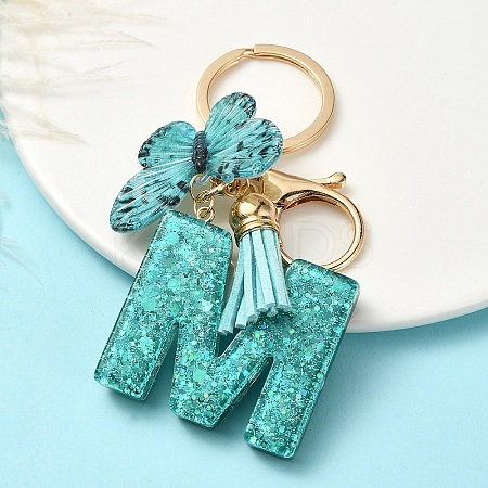 Resin & Acrylic & Faux Suede Tassel Keychain X1-KEYC-YW00119-13-1