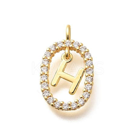 Brass Micro Pave Cubic Zirconia Pendants ZIRC-P123-01G-H01-1