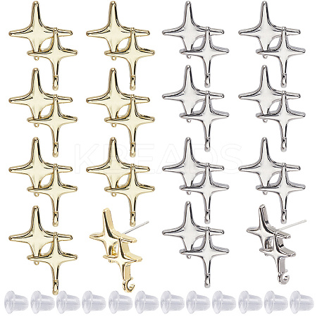 20Pcs Alloy Studs Earrings Findings FIND-SC0015-54-1
