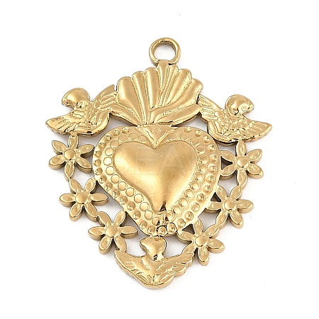 304 Stainless Steel Pendants STAS-I325-109G-1