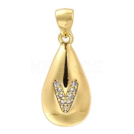 Rack Plating Brass Micro Pave Cubic Zirconia Pendants KK-L226-102G-V-1