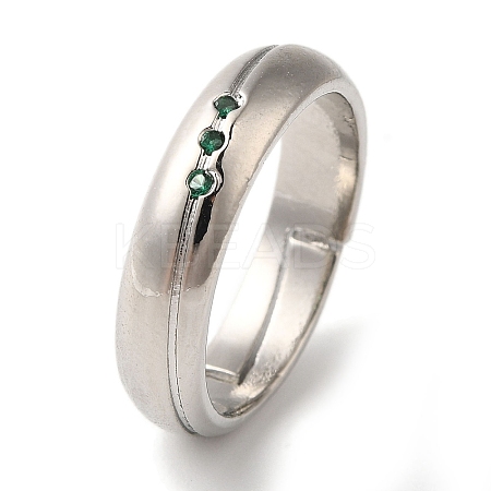 Green Cubic Zirconia Finger Rings RJEW-L123-003P-1
