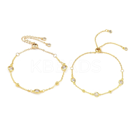 Brass Cable Chains Slider Bracelets BJEW-JB11813-1