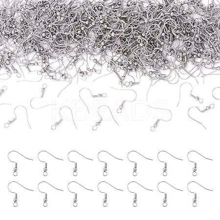 1000Pcs 304 Stainless Steel Earring Hooks STAS-TA0002-16-1