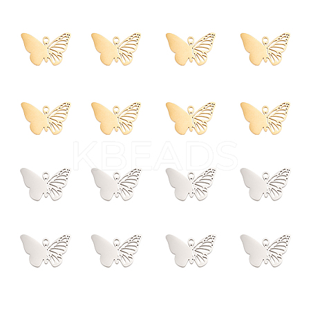16Pcs 2 Colors 304 Stainless Steel Charms STAS-DC0012-79-1