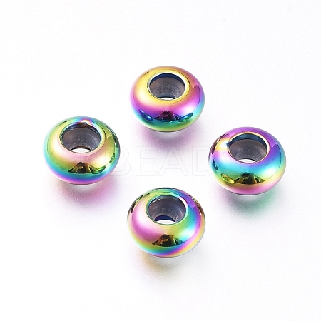 PVD Vacuum Plating 202 Stainless Steel Beads STAS-F148-8mm-07M-1
