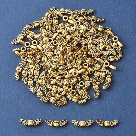 100Pcs Tibetan Style Alloy Fairy Wing Beads TIBEB-FS0001-14-1