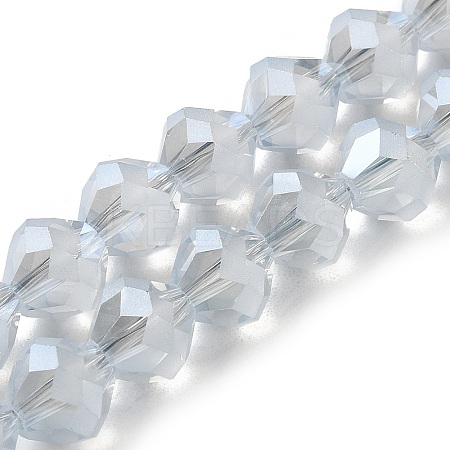 Electroplate Transparent Glass Beads Strands X-EGLA-I019-PL03-1