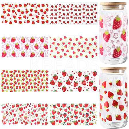 8Pcs 8 Styles PVC Plastic Waterproof Decorative Sticker Labels DIY-SP0004-93E-1