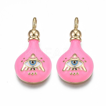 Brass Enamel Pendants ZIRC-N039-206B-1