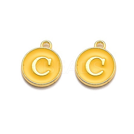 Golden Plated Alloy Enamel Charms LS-ENAM-Q437-13C-1