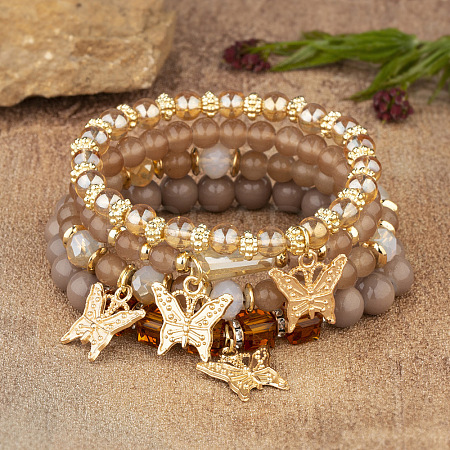 Boho Style Wood Beaded Stretch Bracelet Sets for Women WGE3C3B-37-1