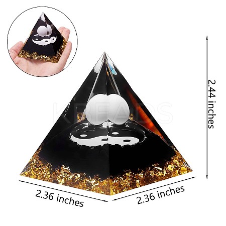 Orgone Pyramid Protection Crystal Gemstone Pyramid Reiki Positive Energy Pyramid Chakra Meditation Pyramid for Success Health Lucky Anti-Stress Decor Gift Collection (Black) JX348A-1