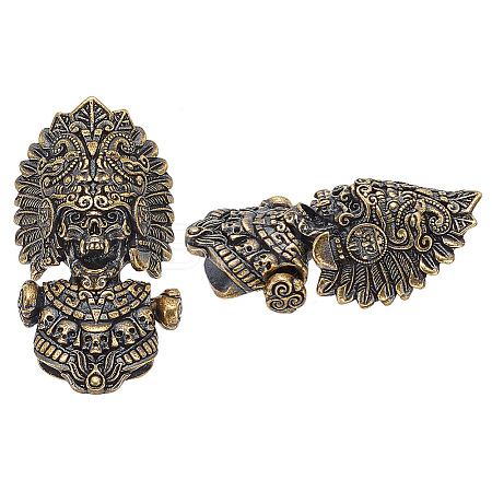 1Pc Tibetan Style Brass Shackle Clasps KK-NB0003-67A-1