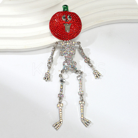 Halloween Skull with Pumpkin Enamel Pins JEWB-B027-02-1
