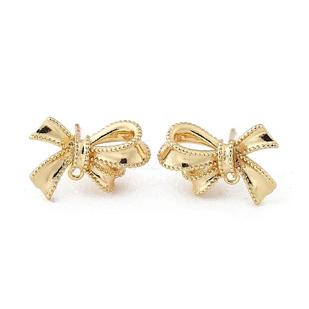 Brass Stud Earring Findings KK-K371-35G-1
