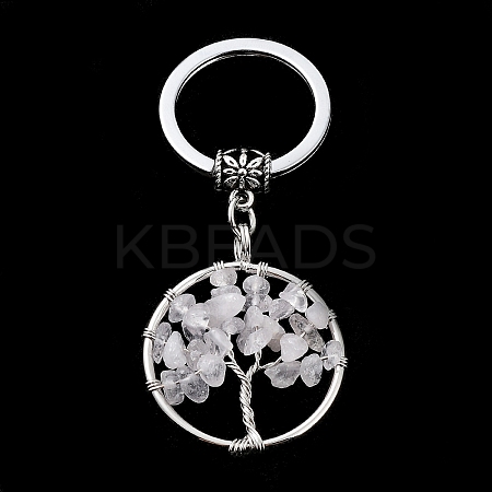 Natural Quartz Crystal Keychain KEYC-E023-03G-1